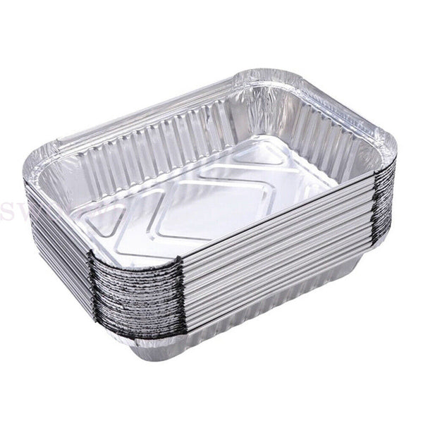 10-50x BBQ Aluminum Foil Grease Drip Pans Recyclable Grill Catch Tray For Weber