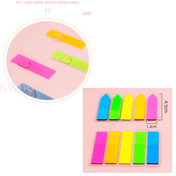 up 1000x Sticky Notes Bookmaker Page Maker Tabs Index Stickers Memo Pad Coloured