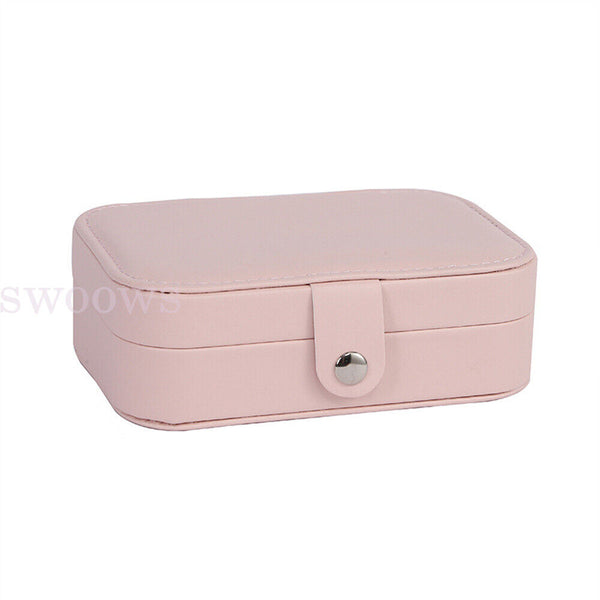 New Portable Jewelry Box Organizer Leather Jewelry Ornaments Case Travel Storage