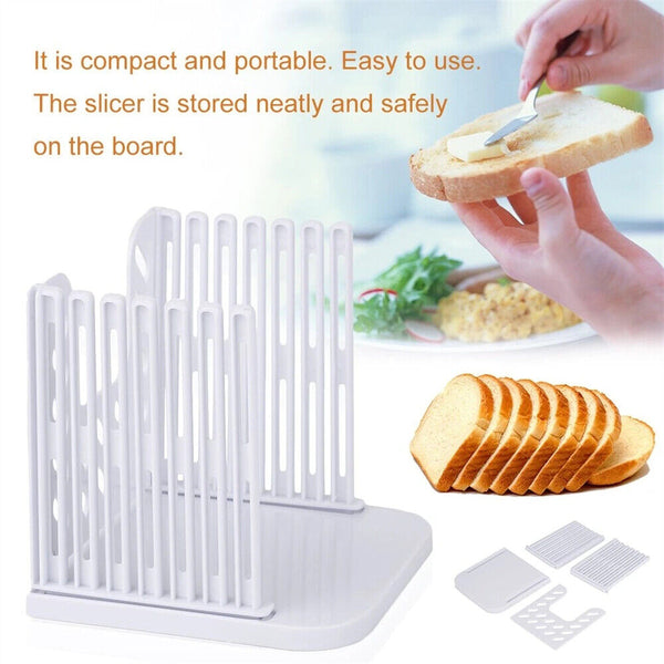 2pc Bread Slicer Cutter Mold Maker Slicing Cutting Guide Loaf Toast Kitchen Tool