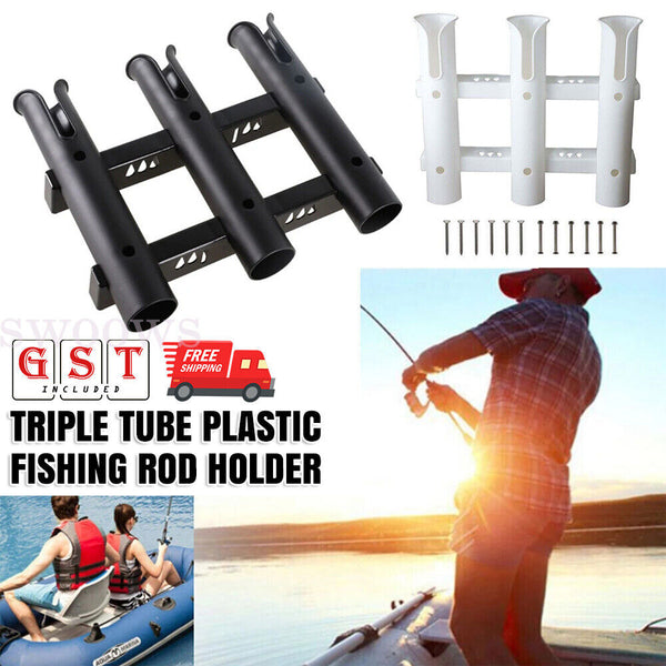 3 Tube Fishing Rod Holder Bracket Boat Kayak Rod Rack Mounted Fishing Rack AU