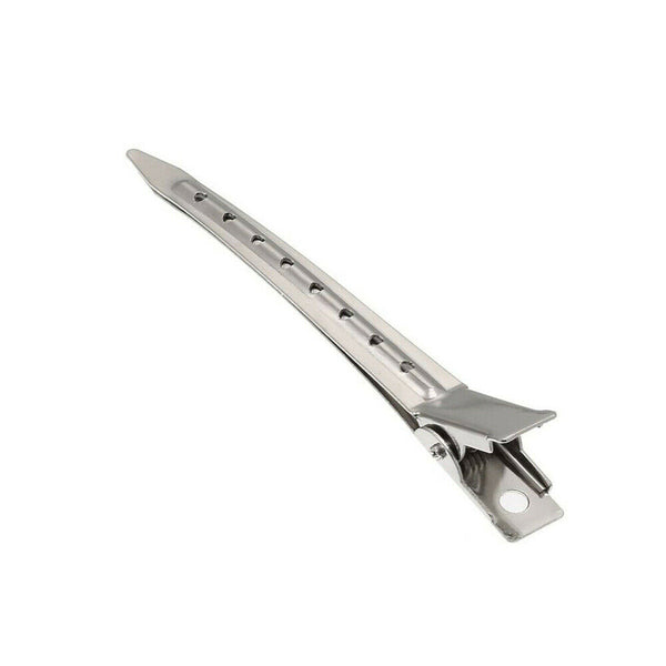 12 pcs Duck Bill Hair Clips Metal Alligator Curl Sectioning Clips with Holes AU
