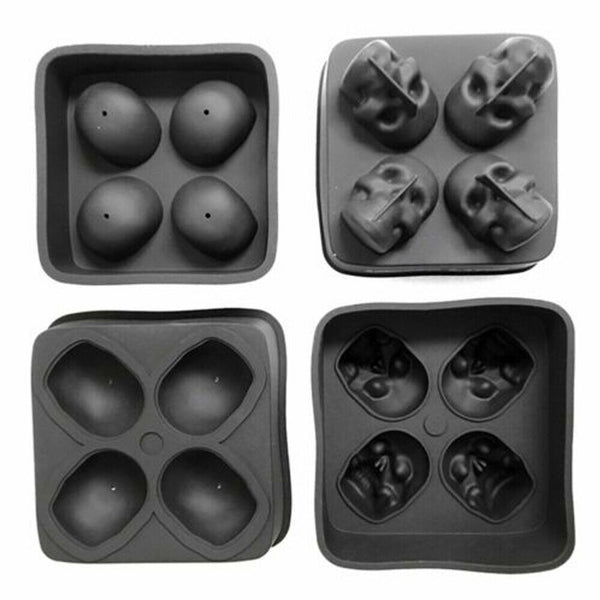 Whiskey Silicone Ice Cube 3D Skull Brick Maker Mold Mould Halloween Party Tray