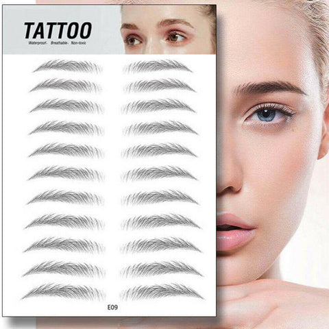 11 Pairs 3D Hair-like Authentic Eyebrows Women Lady Eyebrow Tattoo Sticker Patch