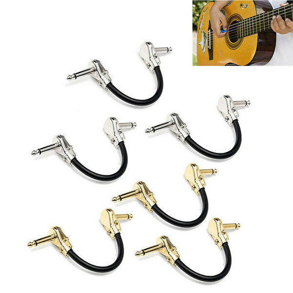 Low Noise Guitar Effect Pedal Board Patch Cable Leads Cord Right Angle Plug 15cm