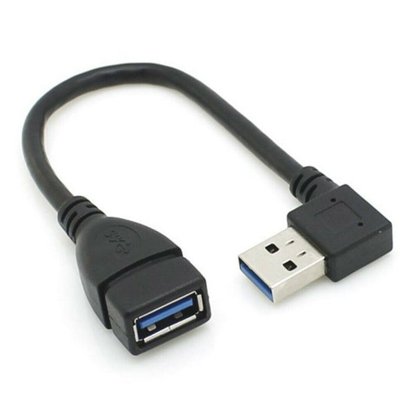 USB 3.0 Type A 90 Degree Left Right Angle Extension Cable Male to Female Adapter