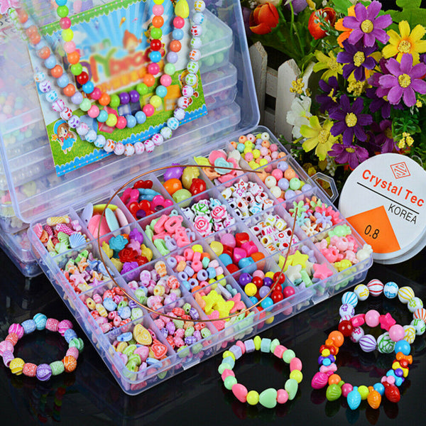 1200x Pop-Snap Beads Jewellery Wire Making Kits Necklace Bracelet DIY tools Toys