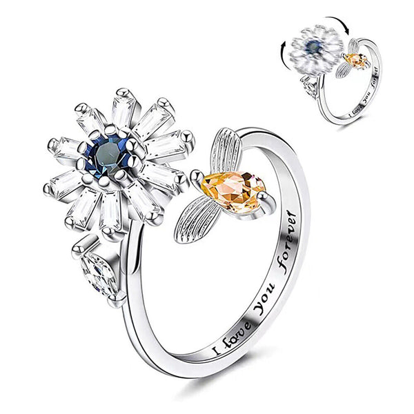 Adjustable Opening Relief Anxiety Fidget Spinner Ring Meditation Spinner Ring