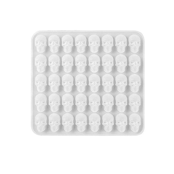 40 Cavity Skull Head Gummy Mold Halloween Jelly Candy Cake IceTray Silicone Mold