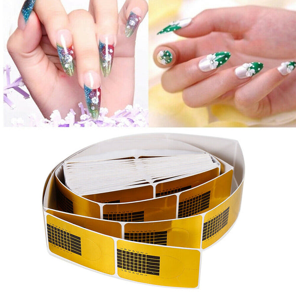 100X Nails Gel Extension Sticker Nail Art Professional Acrylic Nail Forms Guide