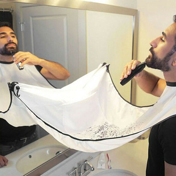 Facial Hair Beard Shave Apron Cape Shaving Bib Whisker Trimming Catcher /Comb