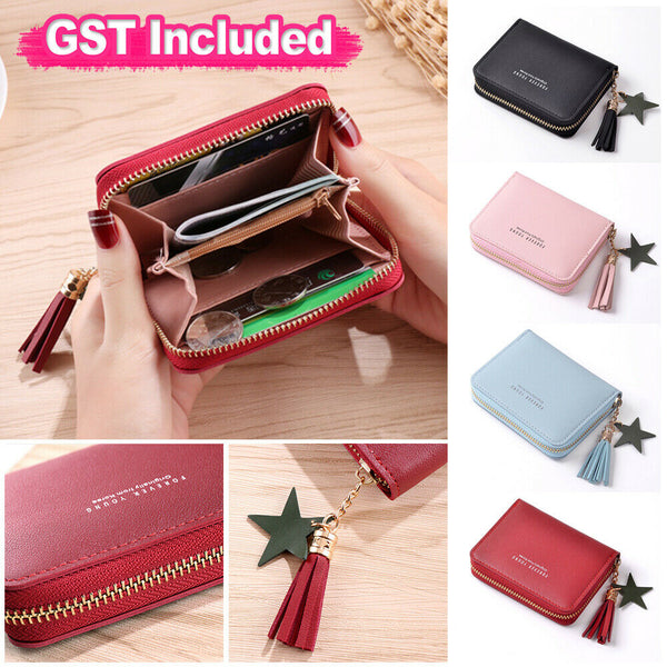 Women Wallet Short Small Coin Purse Ladies Folding Card Holder Card Leather AU