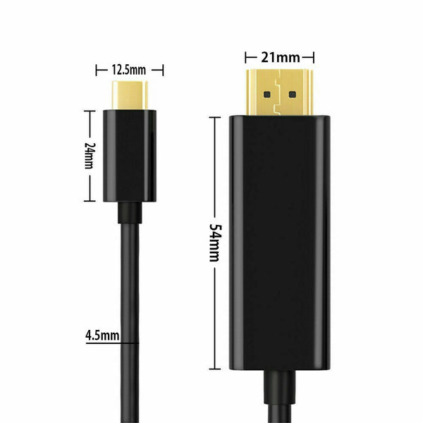 USB C to HDMI Cable USB 3.1 Type C Male to HDMI Male 4K Cable For Samsung S9/S8+