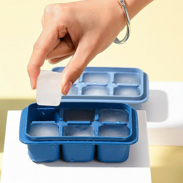 6Grit Large Ice Cube Tray Mold With Lid Home Kitchen Ice Maker Jelly Tool Mould