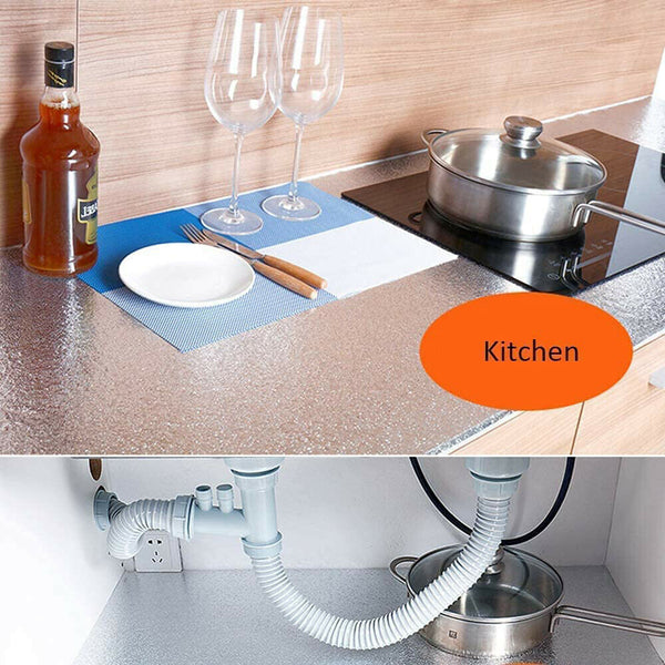 Aluminum Foil Sticker Oil-proof Waterproof Kitchen Cabinet Wall Self Adhesive