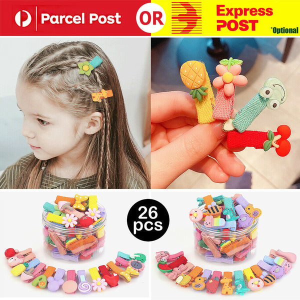 26PCS hair clips pretty hairpin snap bow toddler girls baby pin hair kids child