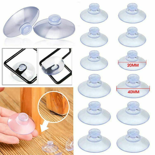 20PC Clear Suction Cups Mushroom Head Plastic Sucker Pads Kitchen Window Suckers