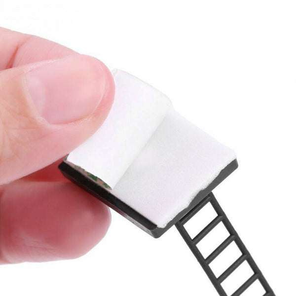 Adjustable Cable Clips Straps Adhesive Cord Management Wire Organizer Black AU