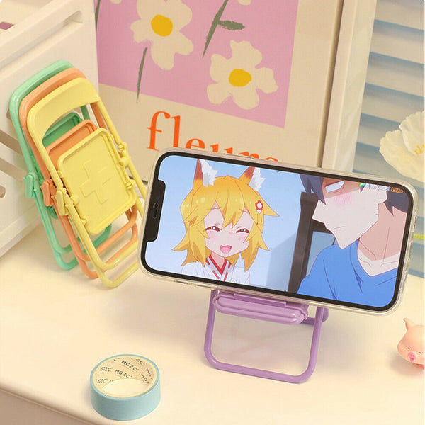 Cute Chair Shape Portable Mobile Phone Holder Smartphone Desktop Brackets AU