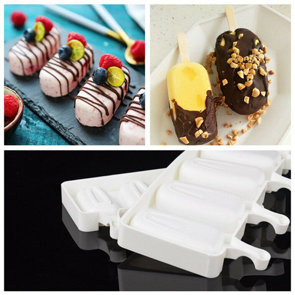 8 Cavity Popsicle Frozen Mold Silicone Cake Baking Mould DIY Ice Cream Mould