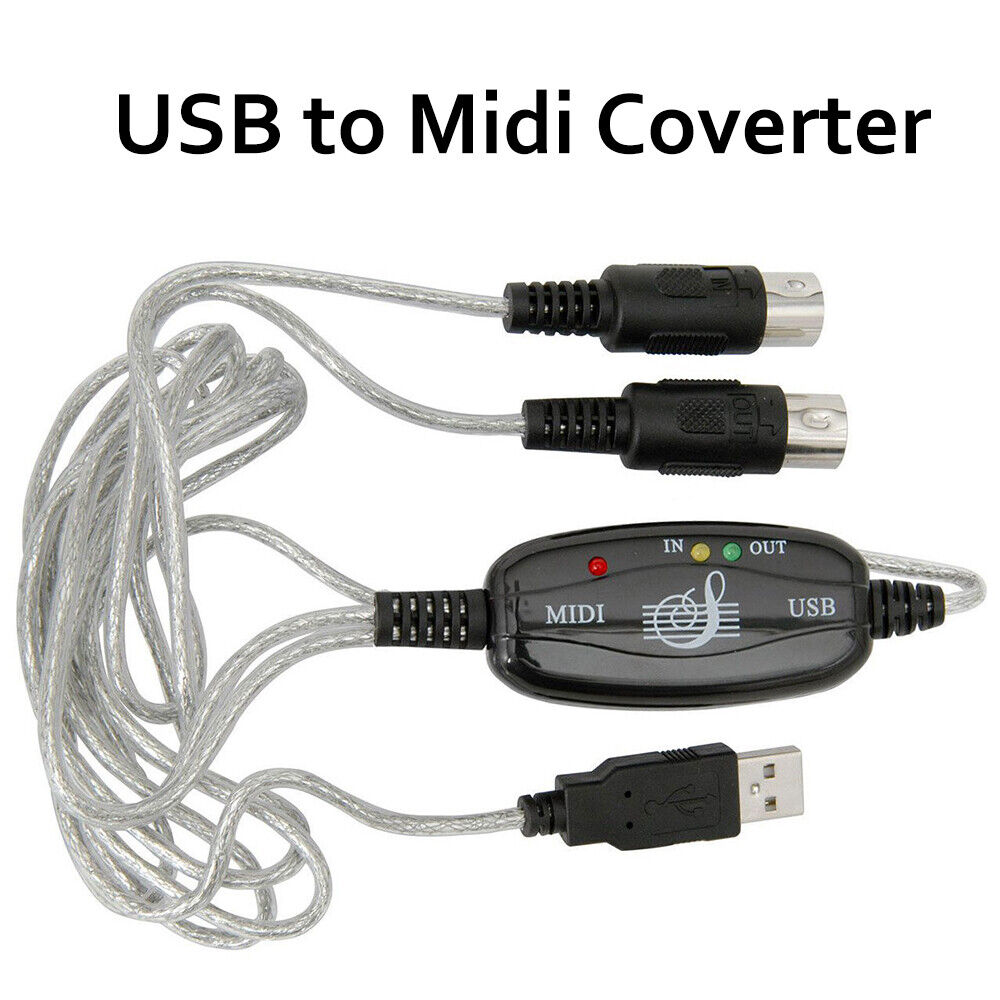 MIDI to USB Interface Cable Adapter for Keyboard Electronic Music Create Cable