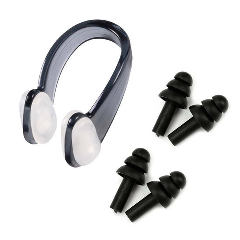 Soft Silicone Ear Plug Nose Clip Set For Unisex Adult/Kids Swimming Diving Train