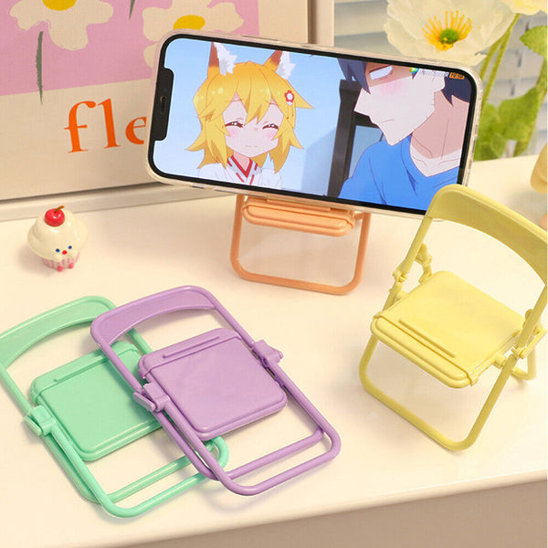 Cute Chair Shape Portable Mobile Phone Holder Smartphone Desktop Brackets AU