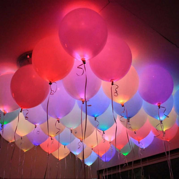 Up to 100PCS LED BALLOON LIGHT Multi Colour Glowing Flashing For Disco Party NEW