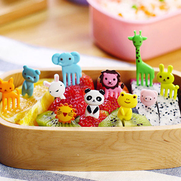 36pcs Fruit Kid Animal Fork Food Mini Forks Lunch Box Accessory Tool Decor