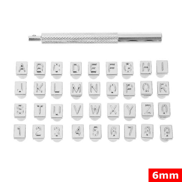 36X Alphabet Leather Stamp Tool Kit Letter Number Punch Logo DIY Craft 4MM/6MM