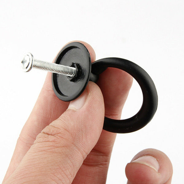 8pcs Black Ring Pull Handle Cabinet Knob Drawer Dresser Cupboard Drop Zinc Alloy