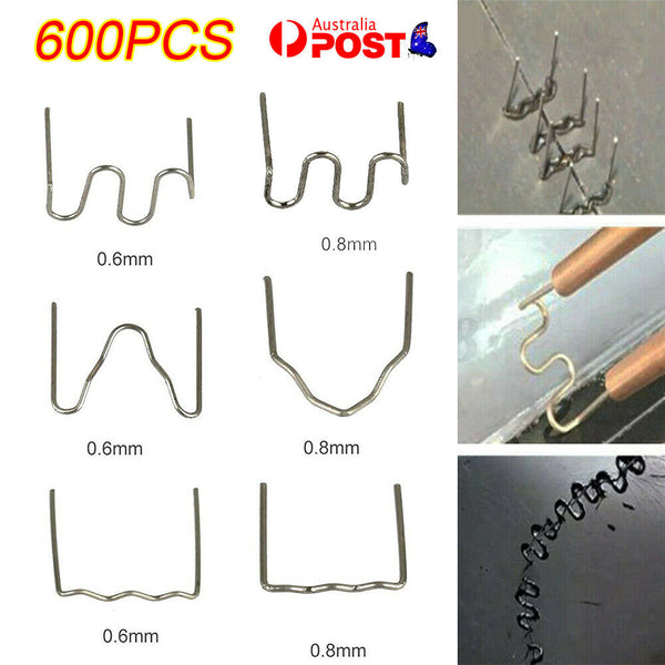 600pcs 0.6/0.8mm Hot Staples Plastic Stapler Welder Damaged Bumper Car Repair AU