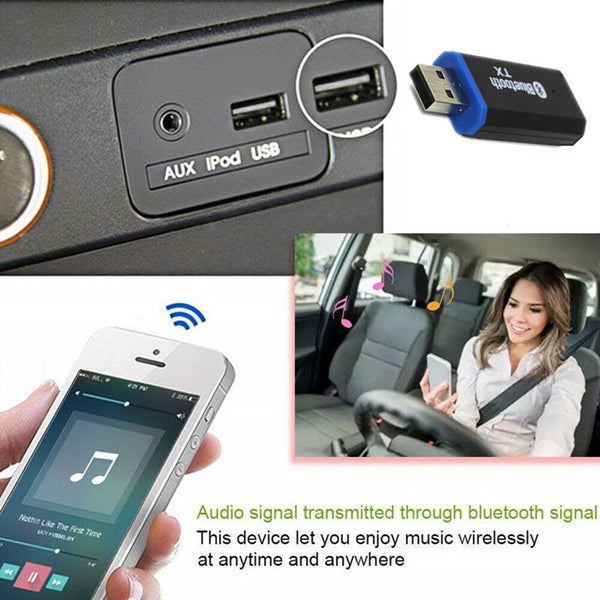 USB Bluetooth 5.0 Audio Receiver Adapter Wireless Music 3.5mm Dongle AUX A2DP