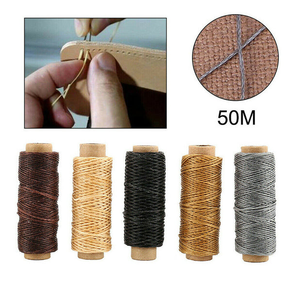 14pcs Leather Craft Punch Stitching Carving Sewing Tool Thread Awl Thimble kit