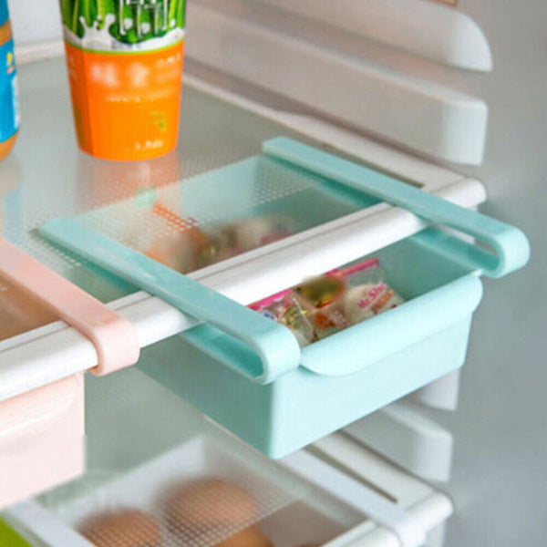 Kitchen Freezer Fridge Space Saver Storage Box Organizer Holder Shelf Rack AU SL