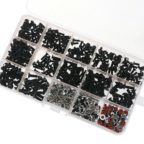 500Pcs Repair Tool and Screws Box Set for SCx10 TRX4 1/10 HSP RC WHP8LS1D M3 M4