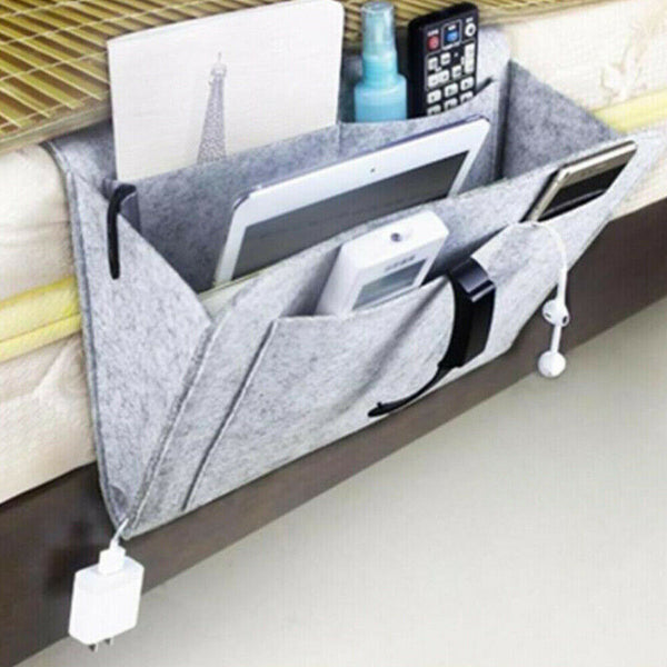 Bedside Storage Caddy Hanging Bag Felt Sofa Organizer Pocket Book Holder Home AU