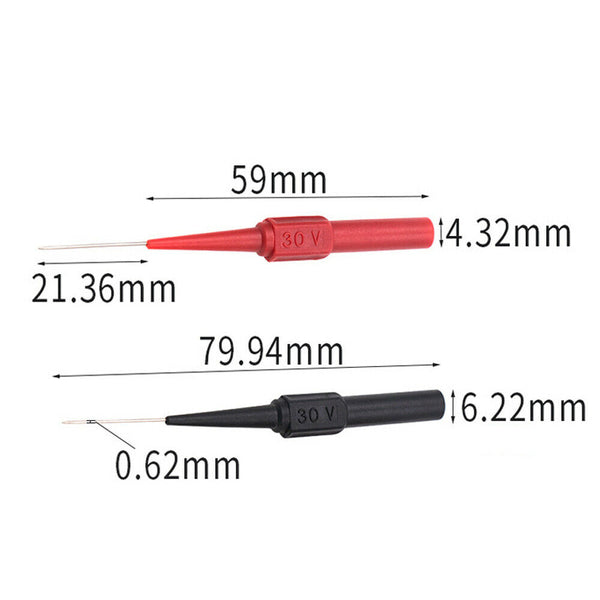 4* Multimeter Testing Lead Fluke Extention Back Probes Sharp Needles Micro Pins