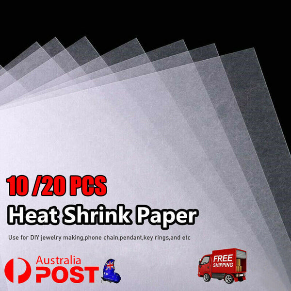 10/20x Heat Shrink Paper Film Sheets for DIY Jewelry Making Craft Rough Polish