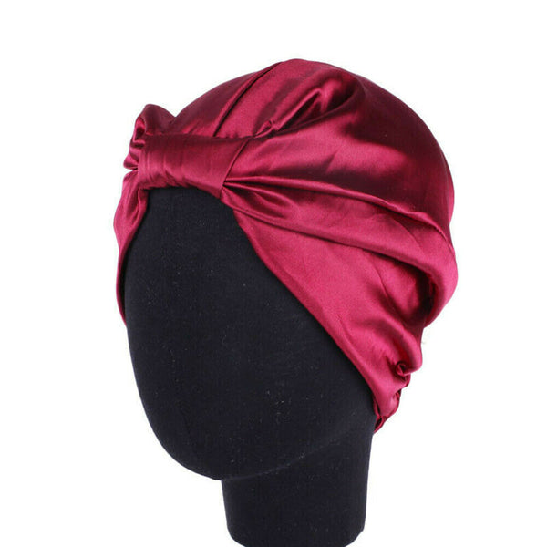 Womens Pure Silk Sleeping Cap Sleep Hat Night Hair Styling Care Bonnet Wrap