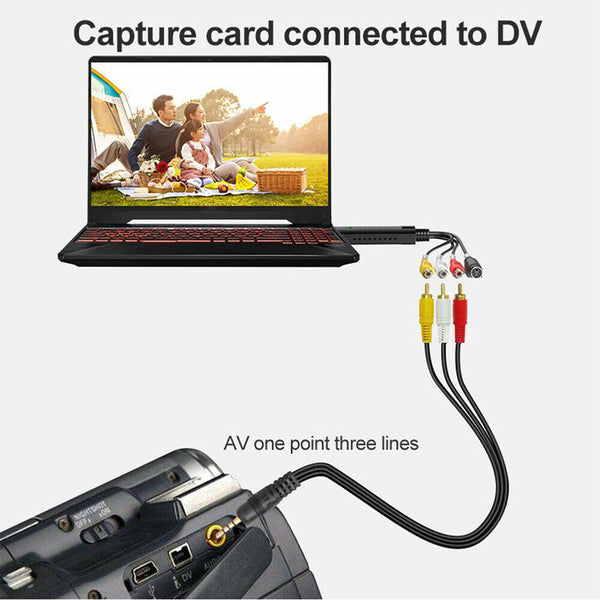 Video Grabber Capture Card VCR VHS to Digital DVD Converter For Mac Windows 8/10