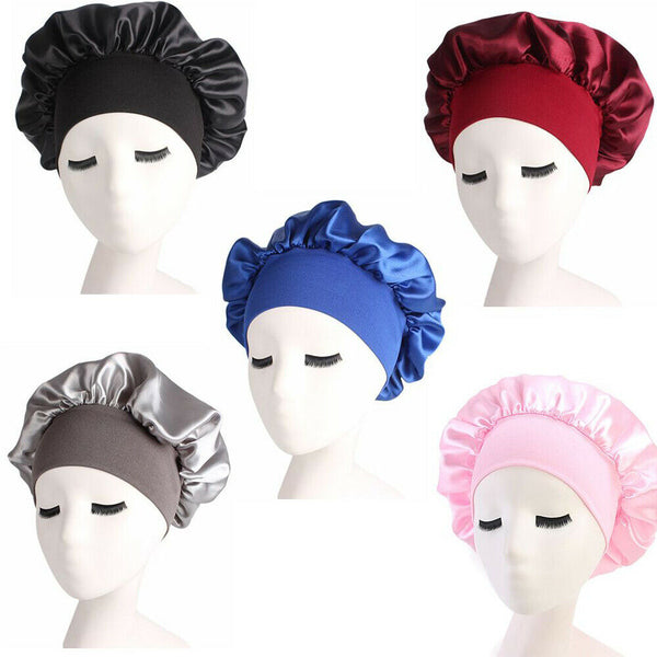 Women's Sleep Hair Hat Care Elastic Satin/Silk Sleeping Bonnet Night Soft Cap