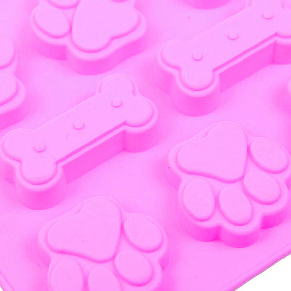 Reusable Silicone Dog Paw And Bone Cake Chocolate Mold Cookie Baking Mould Tools