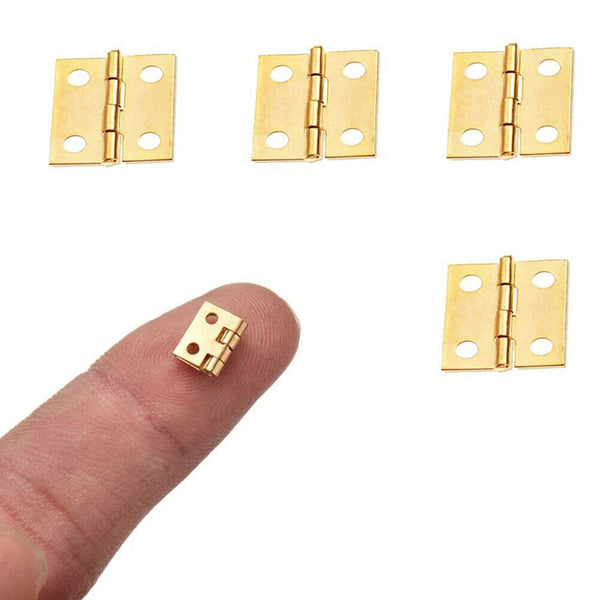 5-20Pcs Gold Pure Copper Small Mini Cabinet Drawer Butt Hinge 10*8MM DIY Craft