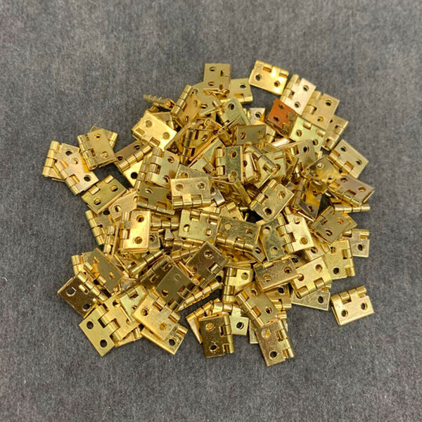 5-20Pcs Gold Pure Copper Small Mini Cabinet Drawer Butt Hinge 10*8MM DIY Craft