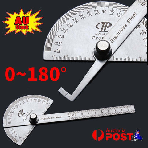 Stainless Steel 180 Protractor Angle Finder Arm Measuring Ruler