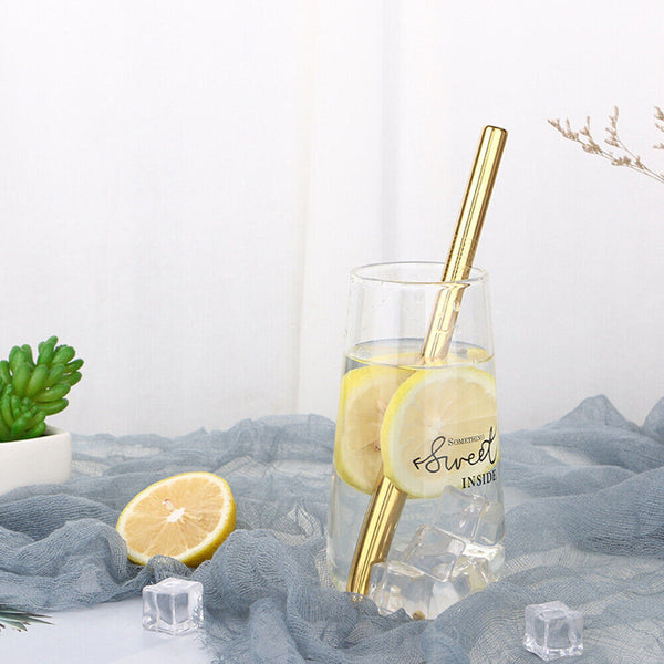 Stainless Steel Straws Metal Drinking Straw Bent Long Reusable Washable AU