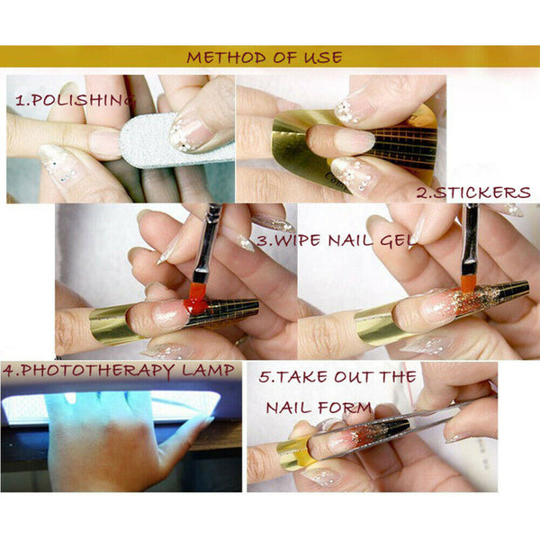 Nails Gel Extension Sticker Nail Art Professional Acrylic Nail Forms Tips Guide