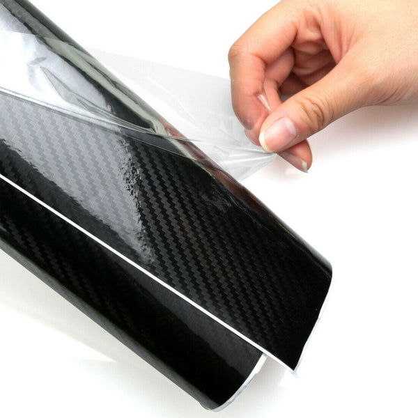 Gloss Black 5D Carbon Fiber 50 x 151cm Vinyl Car Phone Laptop Wrap Sticker Film