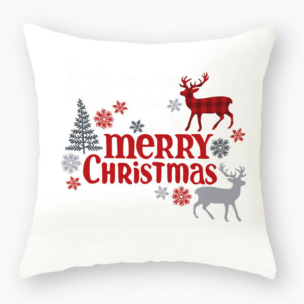 Christmas Cushion Cover Throw Waist Bolster Pillow Case Sofa Home Party Decor